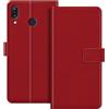 ESACMOT Custodia Portafoglio in Pelle Compatibile con Asus Zenfone Max M1 ZB555KL Flip Cover con Porta Carte e Supporto, Chiusura Magnetica, Custodia Folio Antiurto (Rosso)