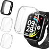 iVoler 3 Pezzi HD Clear Cover con Pellicola Protettiva per Xiaomi Redmi Watch 6 / NFC, Copertura Completa Custodia Anti-Graffio Ultra Sottile Morbida TPU Case, 2 Trasparente + 1 Nero