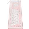 Topiky Tastiera pieghevole in silicone morbido a 103 tasti tastiera muta cablata USB pieghevole impermeabile alla polvere tastiera morbida al tatto per computer portatile gioco (rosa)