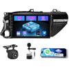 Inefala Android 15 Qualcomm 8 Core 4+64G Autoradio per Toyota Hilux Pick Up AN120 2015-2020 con Wireless CarPlay Android Auto, 10 Pollici Schermo per Auto con Mirror Link GPS WIFI FM/RDS SWC AHD