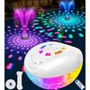Luxfero 3 in 1 Altoparlante per Piscina con Fontana & Luminosa,Altoparlante Bluetooth Piscina,Cassa Bluetooth Impermeabile IP68,BT5.4,Suono Stereo Altoparlante Bluetooth Potente,Fontana per Piscina