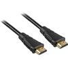 PremiumCord Cavo HDMI 4K Ad Alta Velocità M/M, 10,2 Gbps con Ethernet, Compatibile Video 4K@30Hz, Full HD 1080p, Deep Color, 3D, ARC, HDR, Dolby TrueHD, Connettori Placcati Oro, Nero, 1 m