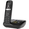 Gigaset AS690A - Schnurloses Telefon mit Anrufbeantworter - DECT-Telefon mit Freisprechfunktion, großes Display und großen Tasten - Festnetztelefon, schwarz