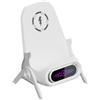 Lurrose Supporto Elegante e Minimalista di Ricarica Wireless Magnetico Bianco in ABS, Caricatore Rapido 15W Design a Piccolo Sgabello per Telefoni e Tablet per Uso Desktop