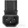 Nedis Extension Plug - IEC-320-C13 - IEC-320-C14 - Angolo di 90° - Nichelato - PVC - Nero - Scatola - 1 pezzo