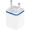 OKUMEYR Caricatore Doppio USB 2.1a Portatile in Plastica Bianco per Telefono Smartphone Ricarica Veloce per Viaggio e Ufficio