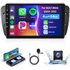 podofo 4G 64G Podofo 9 Autoradio per SEAT IBIZA 2009-2013 Carplay Android Auto Bluetooth, Wifi GPS Navi HIFI/RDS/FM DSP, 1280 * 720, Android 13 Radio 2 din con telecamera posteriore AHD