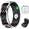 Cuifati Smart Ring Health Tracker, Anello di Fitness Touch Control con Schermata di Visualizzazione a Colori, Anello di Salute Intelligente in Acciaio Inossidabile IP68 per il (#8) (#9)