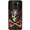 Mixroom - Cover Custodia Back case In TPU Silicone Morbido Per Xiaomi Redmi Note 9 Fantasia Techio Pirata Con Bandana M526