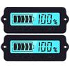 DollaTek 2Pcs Tester di capacità di tensione del monitor della batteria Batteria al piombo-acido 12V ~ 60V Indicatore percentuale di capacità di tensione della batteria di ferro-litio - Blu