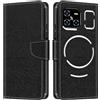 Shantime Custodia in Pelle PU a Righe Compatibile con Doogee Blade GT Ultra, Cover Portafoglio con Chiusura Magnetica, Scomparti Carte e Funzione Stand (Nero)