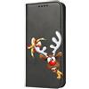 Mixroom - Custodia Cover Case a Libro per Samsung Galaxy S21 PLUS con Stand in Ecopelle Chiusura Magnetica Portafoglio Parte Interna in TPU Morbida Fantasia Renna Con Fiocco 641