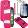 ebestStar - Cover Compatibile con Samsung Galaxy Trend S7560, S Duos S7562 Custodia Portafoglio Protezione Libro, Flip con Finestra View + Penna +3 Pellicole plastica, Rosa