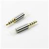 ABLET Confezione da 2 pezzi oro 1/8 3,5 mm 4 poli TRRS Male Riparazione cuffia presa presa presa in metallo audio saldatura auricolare spina argento
