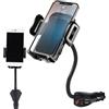 Genérico Supporto per telefono da auto - Porta accendisigari, display digitale QC, supporto per telefono cellulare con navigazione | Supporto di ricarica portatile 3 in 1 con due porte USB. Carico