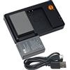 QIAO JIN LIN BLN-1 Batteria al litio (2 pacchi) e caricatore doppio compatibile con Olympus BCN-1 e Olympus OM-D E-M1, OM-D E-M5