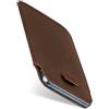 moex Slide Case per LG G8s ThinQ - Custodia protettiva ultra sottile, in pelle vegana, protezione completa a 360 gradi, con estrazione, colore: Marrone