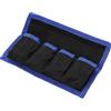 PATIKIL Custodia per Batterie Fotocamera, 4 Tasche in Nylon Custodia per Batterie DSLR Porta Batterie AAA e LP-E6 LP-E8 NP-FW50 EN-EL14 EN-EL15 (Blu)