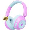 Steellumen Cuffie Bluetooth Bambina, Cuffie Bambini Antirumore con ANC, Senza Fili e Cablata, 70h Autonomia, Limite di Volume 75/85/94dBA, Pieghevole Regolabile per Scuola, Viaggio
