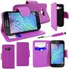 ebestStar - Cover Compatibile con Samsung J1 Galaxy SM-J100F (2015) Custodia Portafoglio Pelle PU Protezione Libro Flip + Mini Penna, Viola [Apparecchio: 129 x 68.2 x 8.9mm, 4.3'']
