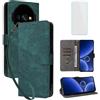IUQXU Cover per Oukitel C59/Oukitel C59 Pro Libro con Pellicola Vetro Temperato [Blocco RFID] Antiurto Supporto Custodia in Pelle Portafoglio per Oukitel C 59 Pro C59Pro Verde
