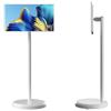 LjyAeono TV Portatile Mobile, Monitor Intelligente Portatile da 21.5 Pollici, Touchscreen Girevole con Telecamera, Smart TV Mobile da Pavimento, 128G/White