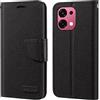 Shantime Custodia Portafoglio Flip in Tessuto Oxford Compatibile con Oppo A6 Pro 5G CPH2781, Cover Protettiva Magnetica con Slot Carte e Supporto(Nero)