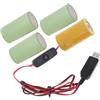 TERNCOEW USB A 1.5V-6V1A LR20 D Eliminatori Della Batteria Con Interruttori Cavo di Alimentazione Della Batteria Per Giocattolo/Lampade Da Tavolo/Torcia Elettrica