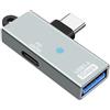 MEIRIYFA Adattatore da USB C a USB 3.0 2 in 1 OTG ad angolo retto tipo C maschio a USB C femmina + USB 3.0 femmina 5 Gbps convertitore con PD 100 W porta di ricarica per laptop Tablet Phones