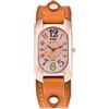 Ailan Orologio da Polso al Quarzo con in Pelle Classico da Donna con Batteria Inclusa Orologio al Quarzo con in Pelle alla Moda, Arancia