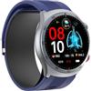 Domars AI Orologio Smartwatch Uomo Donna,1.43" AMOLED HD Tracker Attività con Sonno/Cardiofrequenzimetro, Informazioni ECG, Modalità Sportive per Android iOS (Blu)