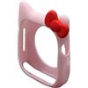 Nenis Custodia protettiva in morbido silicone con motivo a fumetti, per mouse e orecchie da gattino, compatibile con Apple Watch serie 8, 7, 6, 5, SE (rosso - rosa, 41 mm)