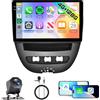 Hodozzy 4G+128G Autoradio per Toyota Aygo/Peugeot 107/Citroen C1 2004-2014 Android 10 Pollici InCell Touch Schermo Carplay Wireless Android Auto, Stereo Bluetooth DSP GPS WiFi Radio FM RDS Telecamera