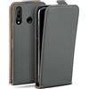 moex Custodia a Portafoglio per Huawei P30 Lite/P30 Lite New, Pieghevole, Protezione Completa a 360 Gradi, Pelle vegana, Custodia per Cellulare con Chiusura Verticale, Magnetica, Antracite - Grigio