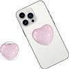 lioewhu Supporto per cellulare a cuore, Rosa Cellular Grip per Cellulare con Cuore in Vetro, Supporto Impugnatura Telefoni, Porta Cellulare Universale Adesivo per Smartphone e Tablet