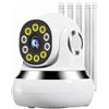 Giwnhvx Telecamera IP PTZ doppia banda 2,4 GHz e 5 GHz con visione notturna a colori e rilevamento del movimento umanoide AI, Monitor per, Presa UE