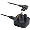 Mr. Gadget solutions® 5m UK Plug to Right Angle Figura 8 (C7) Cavo di alimentazione, nero per Samsung LED TV piatto