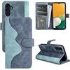 JIUNINE Cover per Samsung Galaxy A14 4G / 5G, Custodia Libro in Pelle Antiurto Flip Portafoglio Case con TPU Bumper, Supporto Stand, Porta Carte, Fibbia Magnetica per Samsung Galaxy A14, Blu