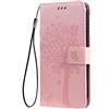 SEAHAI Cover per Honor Magic 6 PRO Portafoglio, Custodia con Bella Foglie e Gatto in Rilievo Design in Pelle Custodia, Antiurto Case Custodia, Oro Rosa