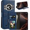 UOGNADGD Custodia flip in similpelle per Cubot KingKong Ace 2 - Blu | 6.56 Custodia portafoglio folio con fessure per carte, chiusura magnetica, funzione stand e blocco RFID