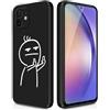 PAIX Creativo Cartone Animato Custodia Morbida in Silicone Compatibile con Xiaomi Redmi 13C 5G/Poco M6 5G Cover, [Modello di coppia] Anti Fall Protettivo Case,Nero
