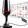 QGClearSO Antenna DVBT/DVBT2, HDTV per TV, qualità del segnale grazie al nucleo in alluminio, portata 420 km e ricezione a 360°, con base magnetica, supporta 4K/1080P, tutti i dispositivi TV UHF/VHF (cavo da 3