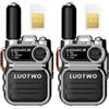 LUOTWO G388 2-Pack Global 4G Walkie Talkies con schede SIM Copertura nazionale Gamma di comunicazione illimitata PoC radio bidirezionali con torcia elettrica per adulti Intercom a lungo raggio 5000km