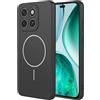 ILING Cover per HONOR X8c, Compatibile con la Ricarica Magnetica, Ultrasottile Semplice Tinta Unita Morbido Liquido Silicone TPU Antiurto Matte Custodia (Nero)
