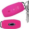 mt key KEYLESS Custodia in silicone per chiave auto rosa compatibile con Ford Mondeo Mustang V Fiesta Focus Galaxy Kuga