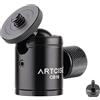 ARTCISE CB19 CNC Panoramico Mini Testa a Sfera per Treppiede con Attacco Contatto Caldo 1/4 Rimovibile, Supporto Rotazione 360° per Cellulari/DLSR/Flash, Portata di 6,6lb/3kg