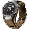 Leotop - Cinturino in pelle compatibile con Garmin Fenix 6X / 6X Pro / 5X / 5X Plus / 3/3 HR / Saphir / D2 / Foretrek 601/701 / Quatix 3 / Tactix Bravo / Descent Mk1 Smartwatch, cinturino originale in pelle da 26 mm