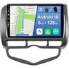 YUNTX [6GB+128GB] Android 15 Autoradio per HONDA Jazz City (2002-2007)-[Incorporato Carplay/Android Auto/DSP/GPS]-IPS 2.5D 9 Touch Screen-CAM+MIC-DAB/Mirror Link/Bluetooth 5.0/WiFi/USB/4G
