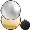 Fotopro 32 pollici 80 cm Riflettore fotografico 2 in 1 Pieghevole Multi Disc con Borsa Riflettore Luce per Studio Fotografia Illuminazione e Riprese Esterne Argento Oro