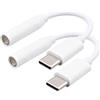 Zuahaly 2 prese 3,5 mm adattatore USB tipo-c, compatibile con smartphone e tablet USB-c, design compatto e leggero, bianco, presa adattatore USB c， Qualità Audio Superiore，Durabilità e Affidabilità